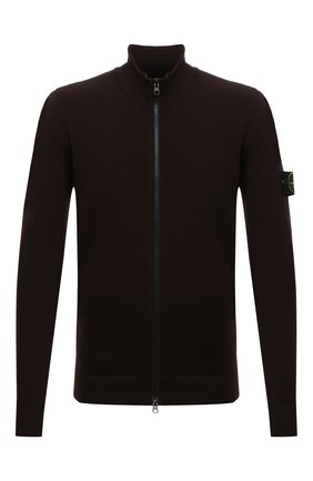 Мужской шерстяной кардиган STONE ISLAND темно-коричневого цвета по цене 32150 руб., арт. 7515519A1 | Фото 1 Мужской шерстяной кардиган STONE ISLAND темно-коричневого цвета, арт. 7515519A1 | Фото 1 (Материал внешний: Шерсть; Длина (для топов): Стандартные; Рукава: Длинные; Мужское Кросс-КТ: Кардиган-одежда; Стили: Кэжуэл)