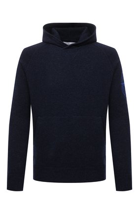 Мужской шерстяное худи STONE ISLAND темно-синего цвета по цене 41900 руб., арт. 7515513B7 | Фото 1 Мужской шерстяное худи STONE ISLAND темно-синего цвета, арт. 7515513B7 | Фото 1 (Материал внешний: Шерсть; Мужское Кросс-КТ: Худи-одежда; Стили: Кэжуэл; Принт: Без принта; Рукава: Длинные; Длина (для топов): Стандартные)