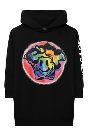 Детское хлопковое платье VERSACE черного цвета по цене 21650 руб., арт. 1002448/1A01867/4A-6A | Фото 1 Детское хлопковое платье VERSACE черного цвета, арт. 1002448/1A01867/4A-6A | Фото 1 (Материал внешний: Хлопок; Случай: Повседневный; Рукава: Длинные; Ростовка одежда: 6 лет | 116 см)