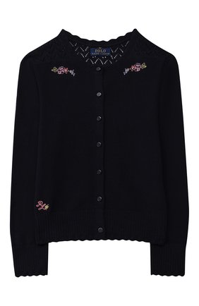 Детский хлопковый кардиган POLO RALPH LAUREN синего цвета по цене 9950 руб., арт. 313850506 | Фото 1 Детский хлопковый кардиган POLO RALPH LAUREN синего цвета, арт. 313850506 | Фото 1 (Рукава: Длинные; Материал внешний: Хлопок; Девочки Кросс-КТ: Кардиган-одежда; Ростовка одежда: 12 лет | 152 см, 9 лет | 134 см, 8 лет | 128 см, 13 - 15 лет | 158 см)