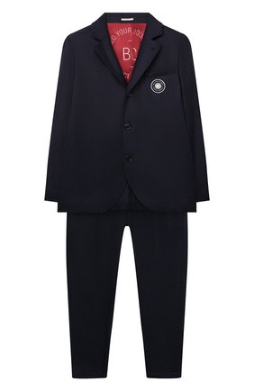 Детский шерстяной костюм BRUNELLO CUCINELLI синего цвета по цене 126500 руб., арт. BA428A119B | Фото 1 Детский шерстяной костюм BRUNELLO CUCINELLI синего цвета, арт. BA428A119B | Фото 1 (Рукава: Длинные; Материал внешний: Шерсть; Материал подклада: Купро; Кросс-КТ: костюм; Ростовка одежда: 10 - 11 лет | 140 - 146см, 8 лет | 128 см)
