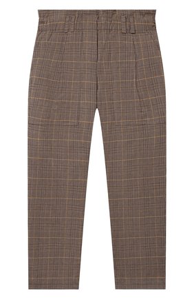 Детские хлопковые брюки BRUNELLO CUCINELLI коричневого цвета по цене 29500 руб., арт. BA187P019B | Фото 1 Детские хлопковые брюки BRUNELLO CUCINELLI коричневого цвета, арт. BA187P019B | Фото 1 (Материал внешний: Хлопок; Девочки Кросс-КТ: Брюки-одежда; Ростовка одежда: 10 - 11 лет | 140 - 146см, 8 лет | 128 см)
