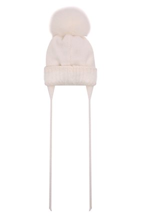 Детского шерстяная шапка IL TRENINO белого цвета, арт. 21 5745/B0 | Фото 2 (Материал: Шерсть, Текстиль)