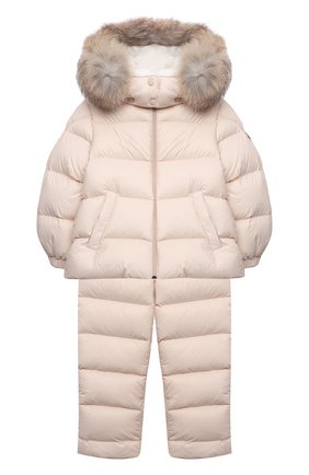 Детского комплект из куртки и комбинезона MONCLER бежевого цвета по цене 64800 руб., арт. G2-951-1F504-02-53079 | Фото 1 Детского комплект из куртки и комбинезона MONCLER бежевого цвета, арт. G2-951-1F504-02-53079 | Фото 1 (Материал подклада: Хлопок; Материал внешний: Синтетический материал; Материал утеплителя: Пух и перо; Рукава: Длинные)