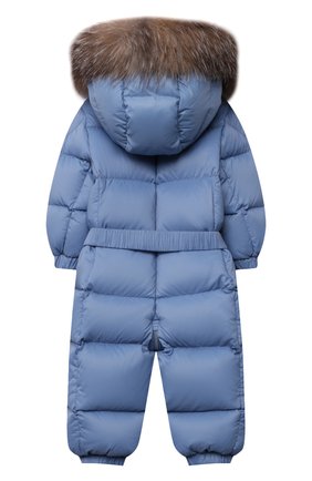 Детского пуховый комбинезон MONCLER голубого цвета по цене 61500 руб., арт. G2-951-1G506-02-53079/18M-3A | Фото 2 Детского пуховый комбинезон MONCLER голубого цвета, арт. G2-951-1G506-02-53079/18M-3A | Фото 2