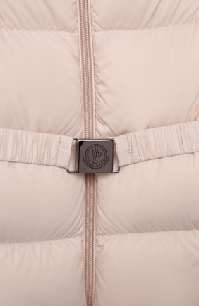 Детский пуховый комбинезон с мехом MONCLER бежевого цвета по цене 69950 руб., арт. G2-951-1G506-02-53079/9-12M | Фото 3 Детский пуховый комбинезон с мехом MONCLER бежевого цвета, арт. G2-951-1G506-02-53079/9-12M | Фото 3
