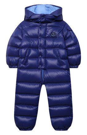 Детского пуховый комбинезон MONCLER синего цвета по цене 50100 руб., арт. G2-951-1G527-00-68950 | Фото 1 Детского пуховый комбинезон MONCLER синего цвета, арт. G2-951-1G527-00-68950 | Фото 1 (Материал внешний: Синтетический материал; Рукава: Длинные; Материал подклада: Синтетический материал; Материал утеплителя: Пух и перо)