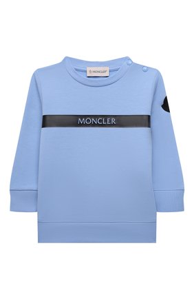 Детский комплект из свитшота и брюк MONCLER голубого цвета, арт. G2-951-8M777-20-80996 | Фото 2 (Материал внешний: Хлопок; Рукава: Длинные)