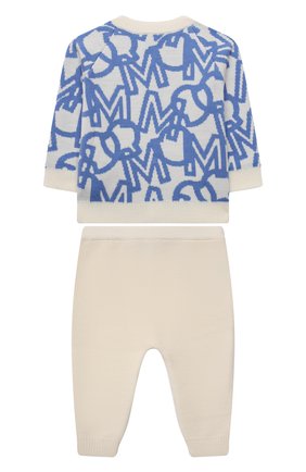 Детский комплект из кардигана и брюк MONCLER голубого цвета, арт. G2-951-9N704-00-M1131 | Фото 2 (Материал внешний: Шерсть; Рукава: Длинные)