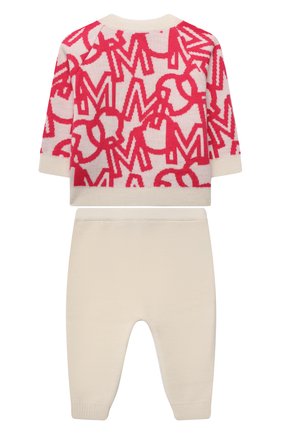 Детский комплект из кардигана и брюк MONCLER фуксия цвета, арт. G2-951-9N704-00-M1131 | Фото 2 (Материал внешний: Шерсть; Рукава: Длинные)