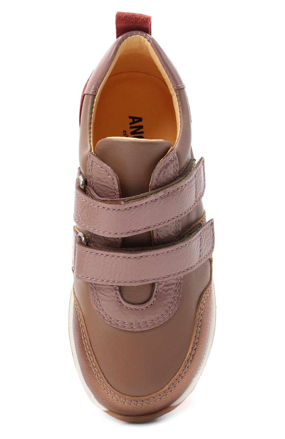 Детские кожаные кроссовки ANGULUS розового цвета, арт. 3300-101/30-36 | Фото 4 (Материал внешний: Кожа; Материал внутренний: Натуральная кожа; Кросс-КТ: велькро)