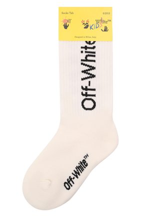 Детские хлопковые носки OFF-WHITE белого цвета, арт. 0GRA001F21KNI001 | Фото 1 (Материал: Хлопок, Текстиль; Кросс-КТ: Носки)