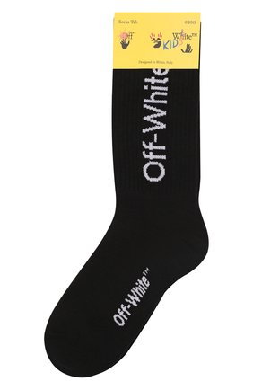 Детские хлопковые носки OFF-WHITE черного цвета, арт. 0BRA001F21KNI002 | Фото 1 (Материал: Хлопок, Текстиль; Кросс-КТ: Носки)
