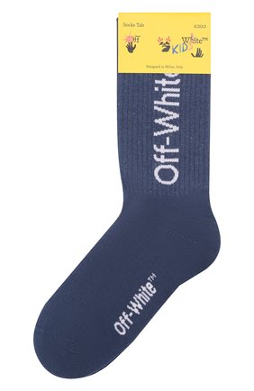 Детские хлопковые носки OFF-WHITE синего цвета, арт. 0BRA001F21KNI001 | Фото 1 (Материал: Текстиль, Хлопок; Кросс-КТ: Носки)