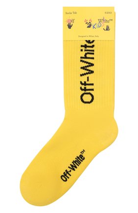 Детские хлопковые носки OFF-WHITE желтого цвета по цене 5645 руб., арт. 0BRA001F21KNI001 | Фото 1 Детские хлопковые носки OFF-WHITE желтого цвета, арт. 0BRA001F21KNI001 | Фото 1 (Материал: Хлопок, Текстиль)