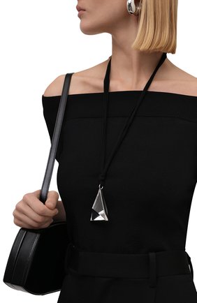 Женская подвеска на шнурке JIL SANDER черного цвета по цене 44650 руб., арт. JSWT831168/WTS80054 | Фото 2 Женская подвеска на шнурке JIL SANDER черного цвета, арт. JSWT831168/WTS80054 | Фото 2 (Материал: Металл)