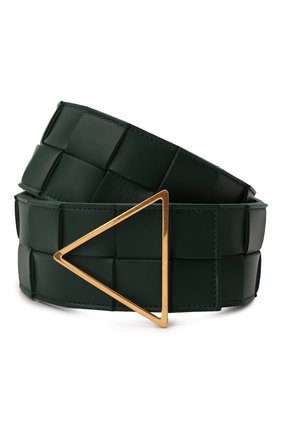 Женский кожаный ремень BOTTEGA VENETA темно-зеленого цвета по цене 57450 руб., арт. 651252/VMAY2 | Фото 1 Женский кожаный ремень BOTTEGA VENETA темно-зеленого цвета, арт. 651252/VMAY2 | Фото 1 (Кросс-КТ: Широкие)