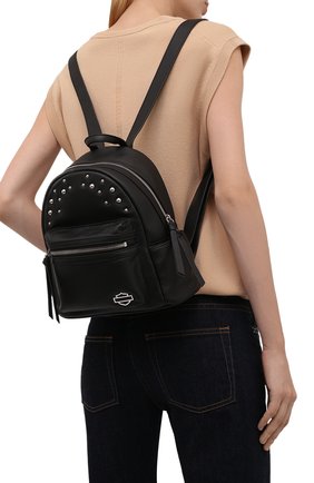 Женский рюкзак HARLEY-DAVIDSON черного цвета, арт. RD6286L-BlackA | Фото 2 (Материал: Натуральная кожа; Стили: Кэжуэл; Размер: medium)