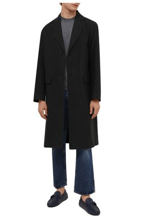 Мужские кожаные мокасины TOD’S темно-синего цвета по цене 41350 руб., арт. XXM64C0E050D90 | Фото 2 Мужские кожаные мокасины TOD’S темно-синего цвета, арт. XXM64C0E050D90 | Фото 2 (Материал внутренний: Натуральная кожа; Стили: Кэжуэл)