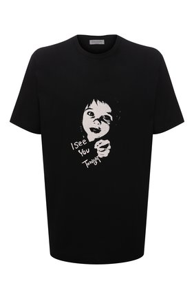 Мужская хлопковая футболка YOHJI YAMAMOTO черного цвета по цене 24800 руб., арт. HX-T91-077 | Фото 1 Мужская хлопковая футболка YOHJI YAMAMOTO черного цвета, арт. HX-T91-077 | Фото 1 (Материал внешний: Хлопок; Рукава: Короткие; Длина (для топов): Удлиненные; Принт: С принтом)