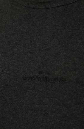 Мужская хлопковая футболка MAISON MARGIELA темно-серого цвета, арт. S50GC0659/S23984 | Фото 5 (Принт: Без принта; Рукава: Короткие; Длина (для топов): Стандартные; Материал внешний: Хлопок; Стили: Кэжуэл)