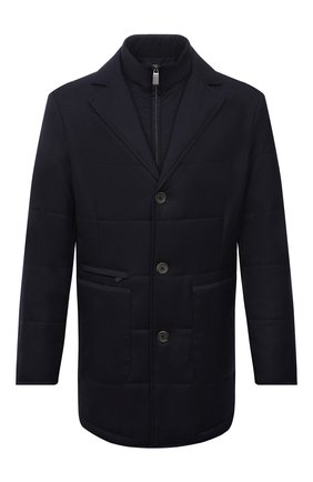 Мужская утепленная куртка CANALI синего цвета, арт. 010379/SG02130 | Фото 1 (Материал подклада: Синтетический материал; Материал внешний: Шерсть; Кросс-КТ: Куртка; Рукава: Длинные; Длина (верхняя одежда): До середины бедра; Мужское Кросс-КТ: утепленные куртки; Стили: Классический)