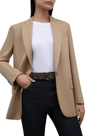 Женский ремень BURBERRY темно-коричневого цвета по цене 30800 руб., арт. 8046545 | Фото 2 Женский ремень BURBERRY темно-коричневого цвета, арт. 8046545 | Фото 2 (Материал: Пластик)