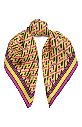 Женский шелковый платок VERSACE желтого цвета по цене 21050 руб., арт. 1001601/1A01902 | Фото 1 Женский шелковый платок VERSACE желтого цвета, арт. 1001601/1A01902 | Фото 1 (Материал: Текстиль, Шелк; Принт: С принтом)