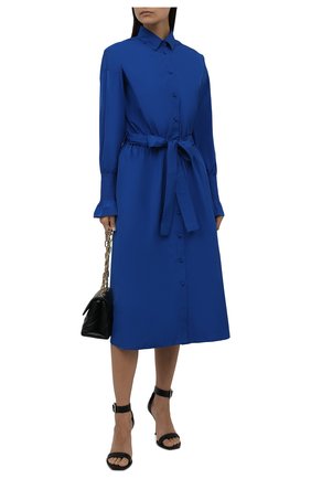 Женское платье REDVALENTINO синего цвета по цене 64150 руб., арт. WR0VACS0/1FP | Фото 2 Женское платье REDVALENTINO синего цвета, арт. WR0VACS0/1FP | Фото 2 (Материал внешний: Синтетический материал; Рукава: Длинные; Стили: Романтичный; Случай: Повседневный; Женское Кросс-КТ: Платье-одежда; Длина Ж (юбки, платья, шорты): До колена)