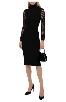Женское платье VALENTINO черного цвета по цене 154000 руб., арт. WB0KDB096S4 | Фото 2 Женское платье VALENTINO черного цвета, арт. WB0KDB096S4 | Фото 2 (Материал внешний: Вискоза; Рукава: Длинные; Длина Ж (юбки, платья, шорты): До колена; Стили: Гламурный; Случай: Формальный; Женское Кросс-КТ: Платье-одежда)