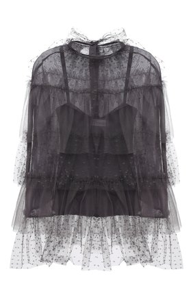 Женский топ REDVALENTINO серого цвета по цене 52400 руб., арт. WR0AB04B/66C | Фото 1 Женский топ REDVALENTINO серого цвета, арт. WR0AB04B/66C | Фото 1 (Материал подклада: Шелк; Материал внешний: Синтетический материал; Длина (для топов): Стандартные; Рукава: Короткие; Стили: Романтичный; Кросс-КТ: с рукавом)
