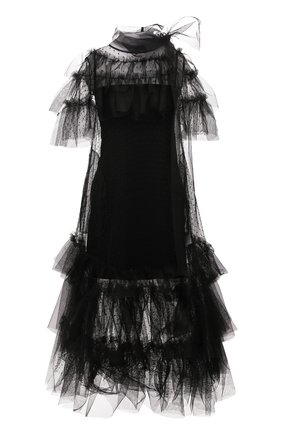 Женское платье REDVALENTINO черного цвета по цене 79950 руб., арт. WR0VA19U/669 | Фото 1 Женское платье REDVALENTINO черного цвета, арт. WR0VA19U/669 | Фото 1 (Материал подклада: Синтетический материал; Длина Ж (юбки, платья, шорты): Макси; Материал внешний: Синтетический материал; Стили: Романтичный; Случай: Вечерний; Женское Кросс-КТ: Платье-одежда; Рукава: Короткие)