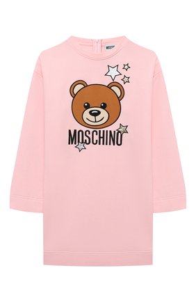 Детское хлопковое платье MOSCHINO розового цвета по цене 13300 руб., арт. HDV0AS/LCA25/4A-8A | Фото 1 Детское хлопковое платье MOSCHINO розового цвета, арт. HDV0AS/LCA25/4A-8A | Фото 1 (Материал внешний: Хлопок; Рукава: Длинные; Девочки Кросс-КТ: Платье-одежда; Случай: Повседневный; Ростовка одежда: 4 года | 104 см, 5 лет | 110 см, 6 лет | 116 см, 8 лет | 128 см)