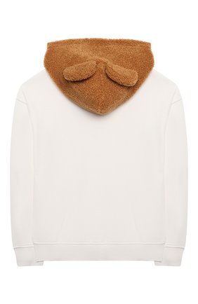 Детский хлопковая толстовка MOSCHINO белого цвета по цене 19750 руб., арт. HUF050/LCA20/4A-8A | Фото 2 Детский хлопковая толстовка MOSCHINO белого цвета, арт. HUF050/LCA20/4A-8A | Фото 2 (Материал внешний: Хлопок; Рукава: Длинные; Девочки Кросс-КТ: Толстовка-одежда; Ростовка одежда: 4 года | 104 см, 5 лет | 110 см, 6 лет | 116 см, 8 лет | 128 см)