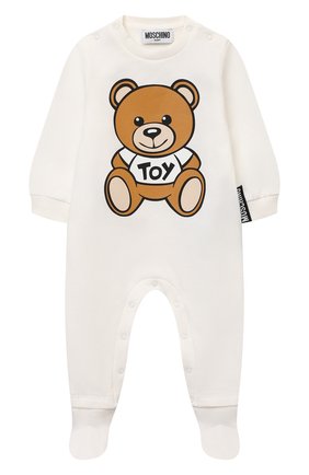 Детский хлопковый комбинезон MOSCHINO кремвого цвета по цене 13800 руб., арт. MUY03T/LCA29 | Фото 1 Детский хлопковый комбинезон MOSCHINO кремвого цвета, арт. MUY03T/LCA29 | Фото 1 (Рукава: Длинные; Материал внешний: Хлопок)