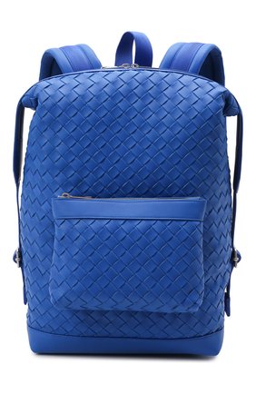 Мужской кожаный рюкзак classic intrecciato BOTTEGA VENETA синего цвета, арт. 653118/V0E54 | Фото 1 (Материал: Натуральная кожа; Стили: Кэжуэл; Размер: large)