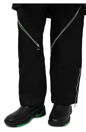 Мужские кожаные кроссовки flash BOTTEGA VENETA черного цвета, арт. 667069/VBSD0 | Фото 3 (Материал внешний: Кожа; Материал внутренний: Натуральная кожа, Текстиль; Стили: Гранж; Материал утеплителя: Без утеплителя; Подошва: Массивная)