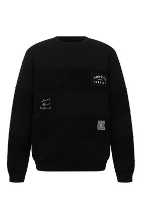 Мужской хлопковый свитшот TEE LIBRARY черного цвета по цене 11300 руб., арт. TFK-SW-22 | Фото 1 Мужской хлопковый свитшот TEE LIBRARY черного цвета, арт. TFK-SW-22 | Фото 1 (Рукава: Длинные; Длина (для топов): Стандартные; Материал внешний: Хлопок; Мужское Кросс-КТ: свитшот-одежда; Принт: С принтом; Стили: Гранж)