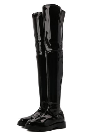 Женские ботфорты GIVENCHY черного цвета по цене 113000 руб., арт. BE701SE133 | Фото 1 Женские ботфорты GIVENCHY черного цвета, арт. BE701SE133 | Фото 1 (Подошва: Платформа; Материал внешний: Экокожа; Высота голенища: Высокие; Материал внутренний: Натуральная кожа; Каблук высота: Низкий; Каблук тип: Устойчивый)
