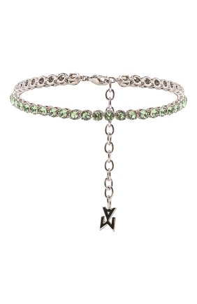 Мужского анклет AMINA MUADDI светло-зеленого цвета по цене 37850 руб., арт. TENNIS ANKLET/CRYSTALS SILVER BASE/SWA | Фото 1 Мужского анклет AMINA MUADDI светло-зеленого цвета, арт. TENNIS ANKLET/CRYSTALS SILVER BASE/SWA | Фото 1