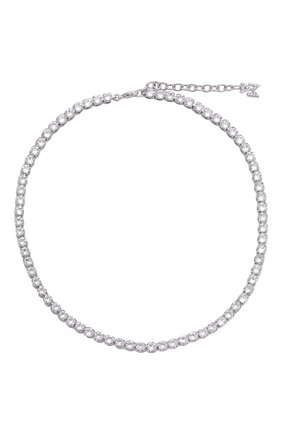 Женское колье AMINA MUADDI серебряного цвета по цене 49950 руб., арт. TENNIS NECKLACE/CRYSTALS SILVER BASE | Фото 1 Женское колье AMINA MUADDI серебряного цвета, арт. TENNIS NECKLACE/CRYSTALS SILVER BASE | Фото 1 (Материал: Металл)