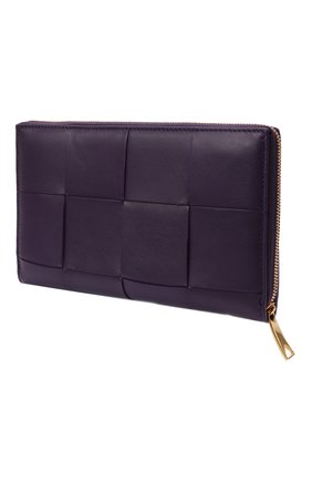 Женские кожаный кошелек maxi intreccio BOTTEGA VENETA фиолетового цвета по цене 57450 руб., арт. 651368/VCQC1 | Фото 2 Женские кожаный кошелек maxi intreccio BOTTEGA VENETA фиолетового цвета, арт. 651368/VCQC1 | Фото 2