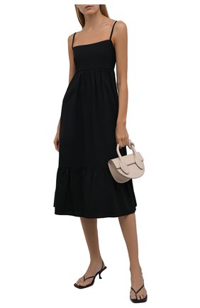 Женское хлопковое платье FAITHFULL THE BRAND черного цвета по цене 26800 руб., арт. FF1847-BLK | Фото 2 Женское хлопковое платье FAITHFULL THE BRAND черного цвета, арт. FF1847-BLK | Фото 2 (Материал внешний: Хлопок; Длина Ж (юбки, платья, шорты): Миди; Женское Кросс-КТ: Платье-одежда, Сарафаны; Случай: Повседневный; Стили: Бохо)