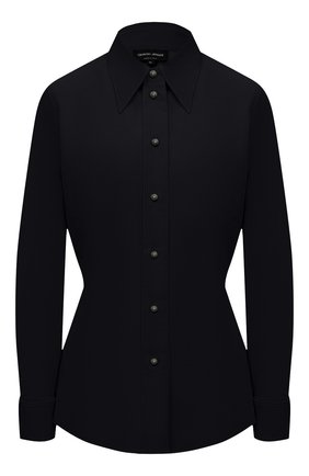 Женская хлопковая рубашка GIORGIO ARMANI темно-синего цвета по цене 116000 руб., арт. 1WHCCZ08/TZ930 | Фото 1 Женская хлопковая рубашка GIORGIO ARMANI темно-синего цвета, арт. 1WHCCZ08/TZ930 | Фото 1 (Материал внешний: Хлопок; Женское Кросс-КТ: Рубашка-одежда; Принт: Без принта; Стили: Кэжуэл; Рукава: Длинные; Длина (для топов): Стандартные, Укороченные)