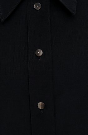Женская хлопковая рубашка GIORGIO ARMANI темно-синего цвета, арт. 1WHCCZ08/TZ930 | Фото 5 (Рукава: Длинные; Принт: Без принта; Женское Кросс-КТ: Рубашка-одежда; Длина (для топов): Стандартные, Укороченные; Материал внешний: Хлопок; Стили: Кэжуэл)