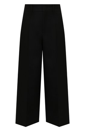 Женские шерстяные брюки VALENTINO черного цвета, арт. WB0RB4J56LR | Фото 1 (Длина (брюки, джинсы): Стандартные, Укороченные; Материал внешний: Шерсть; Женское Кросс-КТ: Брюки-одежда; Стили: Кэжуэл; Силуэт Ж (брюки и джинсы): Широкие)