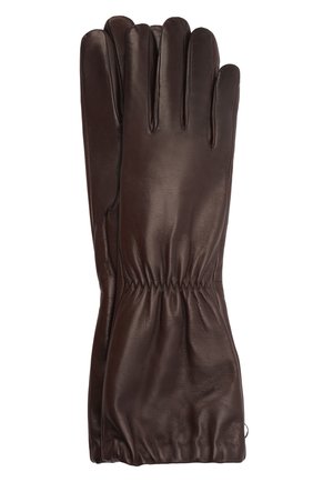 Женские кожаные перчатки BOTTEGA VENETA темно-коричневого цвета по цене 36850 руб., арт. 671708/3V00F | Фото 1 Женские кожаные перчатки BOTTEGA VENETA темно-коричневого цвета, арт. 671708/3V00F | Фото 1 (Длина (верхняя одежда): Длинные)