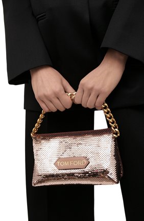 Женская сумка label mini TOM FORD розового цвета по цене 99500 руб., арт. L1487T-ISA026 | Фото 2 Женская сумка label mini TOM FORD розового цвета, арт. L1487T-ISA026 | Фото 2 (Размер: mini; Материал: Текстиль; Женское Кросс-КТ: Вечерняя сумка)