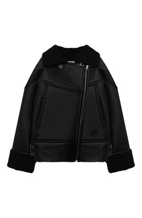 Детская дубленка из эко-кожи MM6 черного цвета по цене 26100 руб., арт. M60001-MM000 | Фото 1 Детская дубленка из эко-кожи MM6 черного цвета, арт. M60001-MM000 | Фото 1 (Рукава: Длинные; Материал подклада: Синтетический материал; Материал внешний: Синтетический материал; Кросс-КТ: Сезон: зима; Одежда девочки: Одежда девочки)