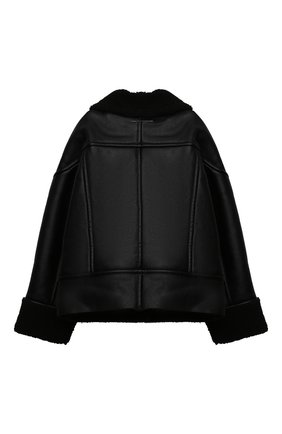 Детская дубленка из эко-кожи MM6 черного цвета по цене 26100 руб., арт. M60001-MM000 | Фото 2 Детская дубленка из эко-кожи MM6 черного цвета, арт. M60001-MM000 | Фото 2 (Рукава: Длинные; Материал подклада: Синтетический материал; Материал внешний: Синтетический материал; Кросс-КТ: Сезон: зима; Одежда девочки: Одежда девочки)